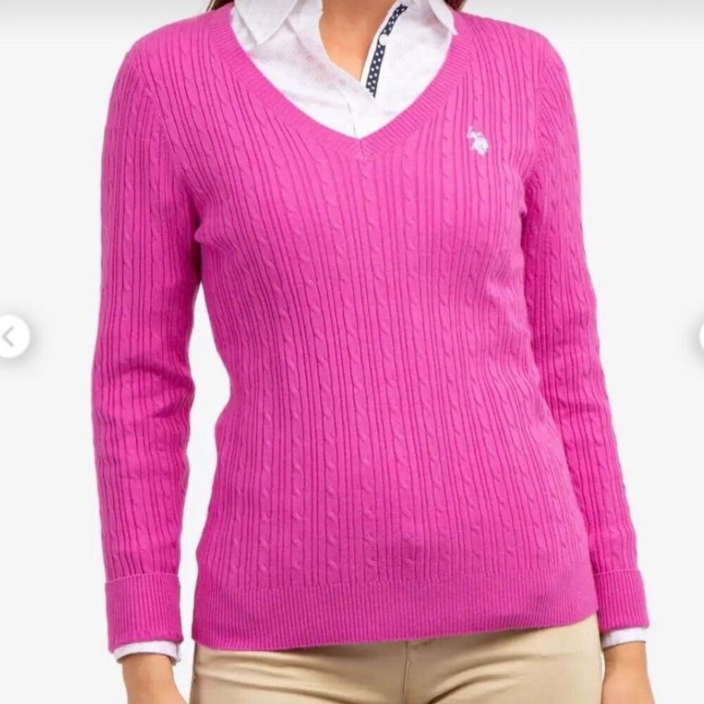 Us-polo-assn Women's Pink Jumper XS
